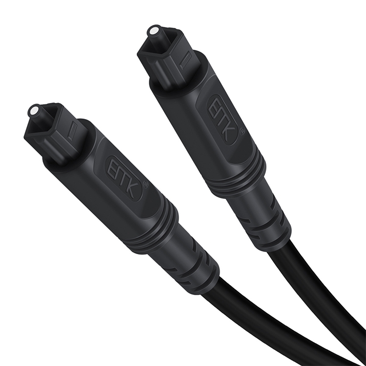 1m EMK OD4.0mm Puerto cuadrado a puerto cuadrado Cable de conexión de fibra óptica de altavoz de audio digital (negro) - 1