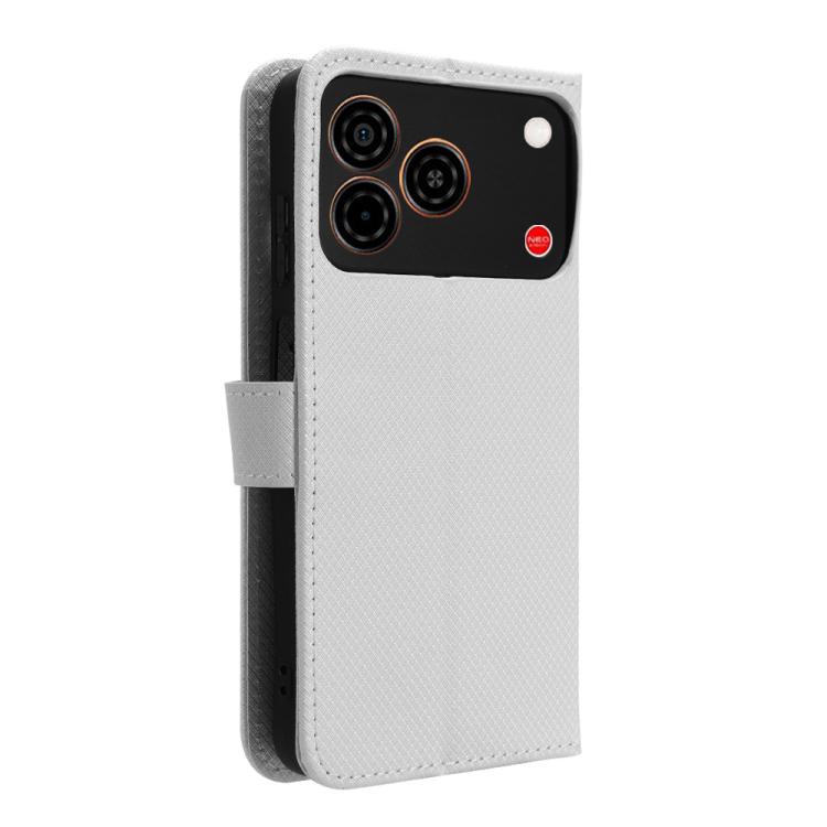 For ZTE nubia A57 4G Diamond Texture Leather Phone Case(White) 3