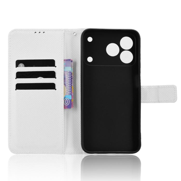 For ZTE nubia A57 4G Diamond Texture Leather Phone Case(White) 4