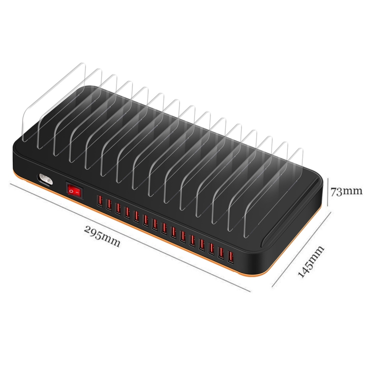 WLX-815P 180W 15 Ports USB Fast Charging Dock Smart Charger with Holder, AU Plug WLX-815P 180W 15 Ports USB Fast Charging Dock Smart Charger with Holder, AU Plug