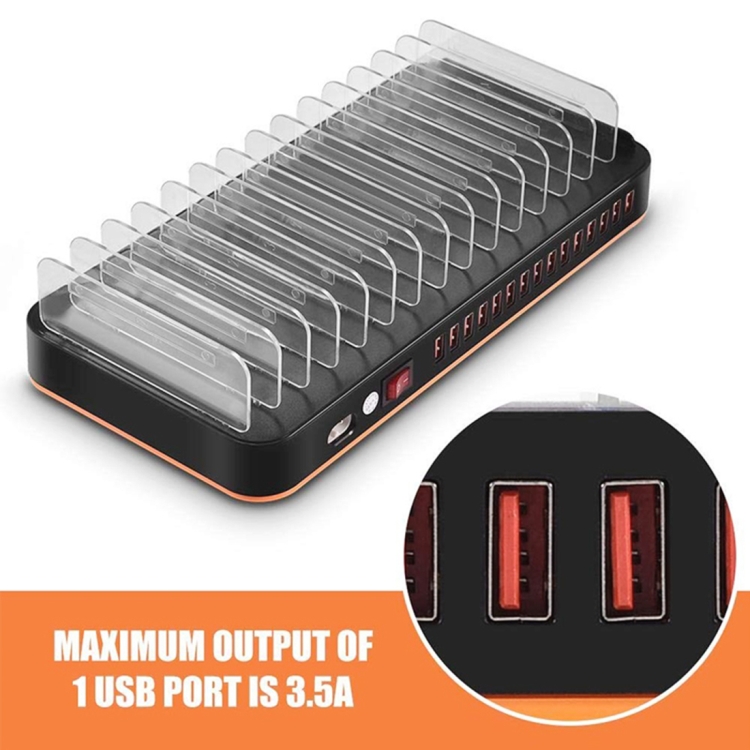 WLX-815P 180W 15 Ports USB Fast Charging Dock Smart Charger with Holder, AU Plug WLX-815P 180W 15 Ports USB Fast Charging Dock Smart Charger with Holder, AU Plug