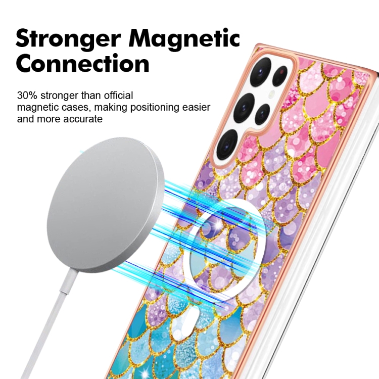 For Samsung Galaxy S22 Ultra 5G Marble Pattern Dual-side IMD Magsafe TPU Phone Case(Colorful Scales) For Samsung Galaxy S22 Ultra 5G Marble Pattern Dual-side IMD Magsafe TPU Phone Case(Colorful Scales)