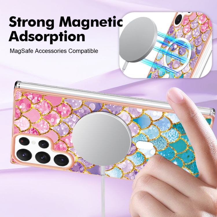 For Samsung Galaxy S22 Ultra 5G Marble Pattern Dual-side IMD Magsafe TPU Phone Case(Colorful Scales) For Samsung Galaxy S22 Ultra 5G Marble Pattern Dual-side IMD Magsafe TPU Phone Case(Colorful Scales)