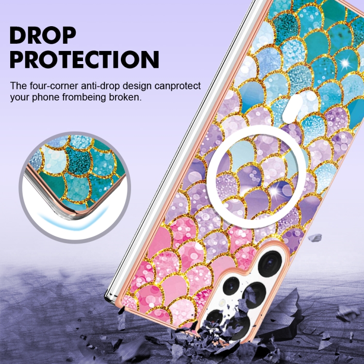 For Samsung Galaxy S22 Ultra 5G Marble Pattern Dual-side IMD Magsafe TPU Phone Case(Colorful Scales) For Samsung Galaxy S22 Ultra 5G Marble Pattern Dual-side IMD Magsafe TPU Phone Case(Colorful Scales)