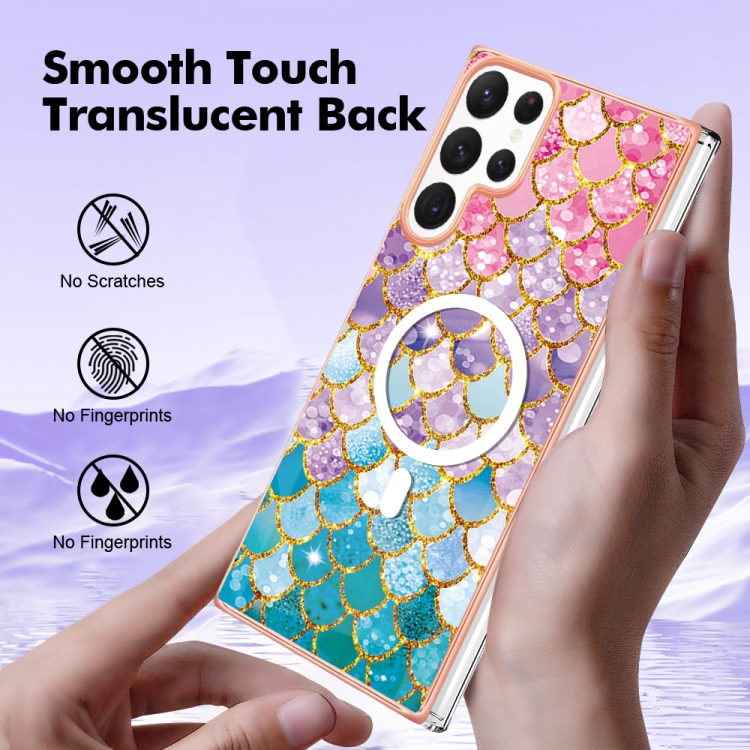 For Samsung Galaxy S22 Ultra 5G Marble Pattern Dual-side IMD Magsafe TPU Phone Case(Colorful Scales) For Samsung Galaxy S22 Ultra 5G Marble Pattern Dual-side IMD Magsafe TPU Phone Case(Colorful Scales)