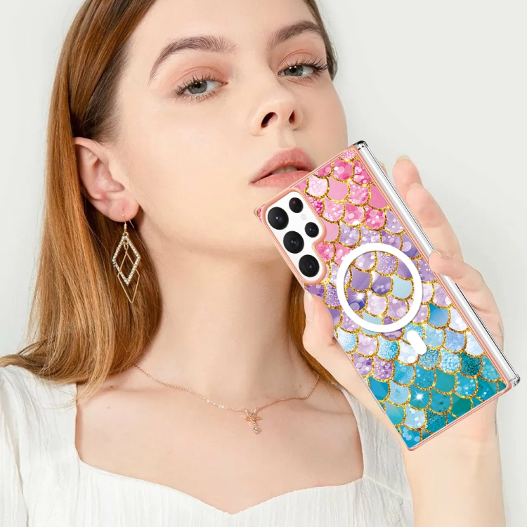 For Samsung Galaxy S22 Ultra 5G Marble Pattern Dual-side IMD Magsafe TPU Phone Case(Colorful Scales) For Samsung Galaxy S22 Ultra 5G Marble Pattern Dual-side IMD Magsafe TPU Phone Case(Colorful Scales)