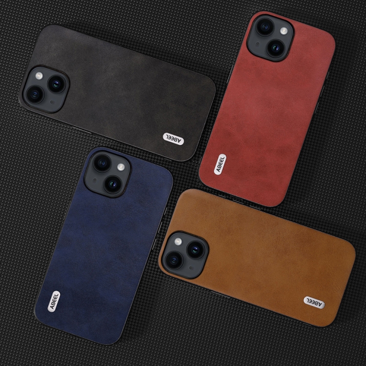 For iPhone 14 Plus ABEEL Dual Color Cowhide Texture PU Phone Case(Black) For iPhone 14 Plus ABEEL Dual Color Cowhide Texture PU Phone Case(Black)