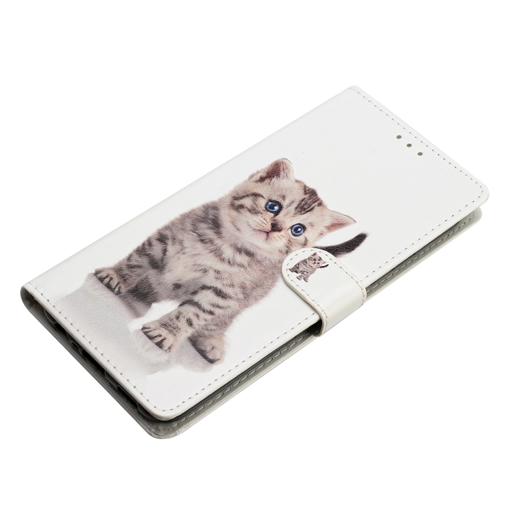 For iPhone 15 Pro Colored Drawing Leather Phone Case(Little Tabby Cat) For iPhone 15 Pro Colored Drawing Leather Phone Case(Little Tabby Cat)