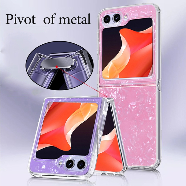 For Samsung Galaxy Z Flip5 5G Shell Pattern Glitter Shockproof Phone Case(Pink)