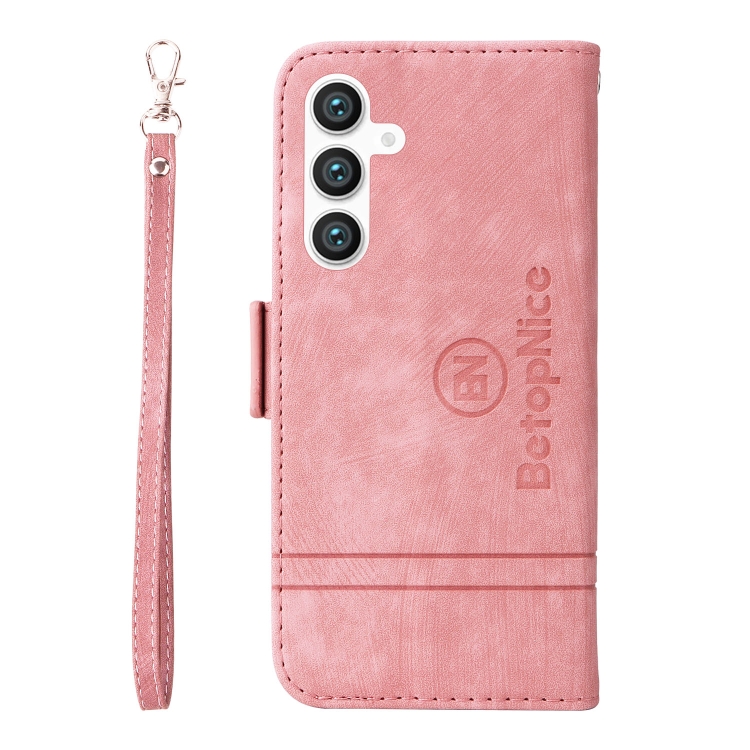 For Samsung Galaxy S23 FE 5G BETOPNICE Dual-side Buckle Leather Phone Case(Pink) For Samsung Galaxy S23 FE 5G BETOPNICE Dual-side Buckle Leather Phone Case(Pink)