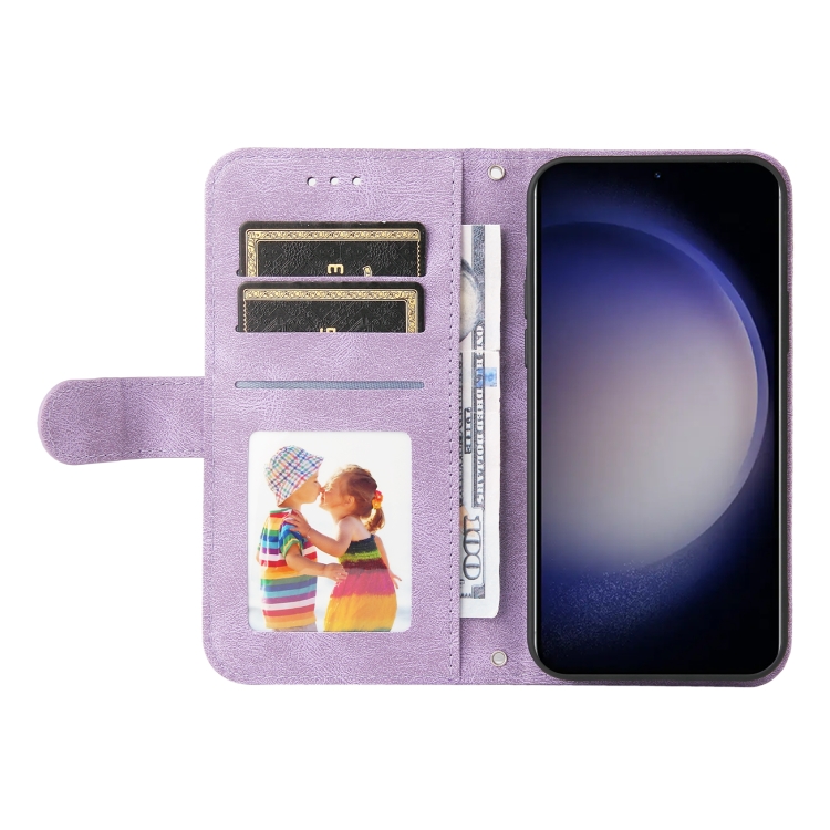 For Samsung Galaxy S24 Skin Feel Life Tree Metal Button Leather Phone Case(Purple) For Samsung Galaxy S24 Skin Feel Life Tree Metal Button Leather Phone Case(Purple)