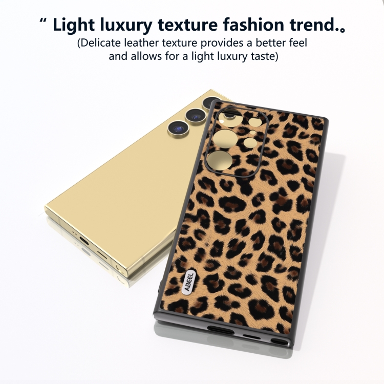 For Samsung Galaxy S24 Ultra 5G ABEEL Black Edge Leopard Phone Case(Leopard Print) For Samsung Galaxy S24 Ultra 5G ABEEL Black Edge Leopard Phone Case(Leopard Print)