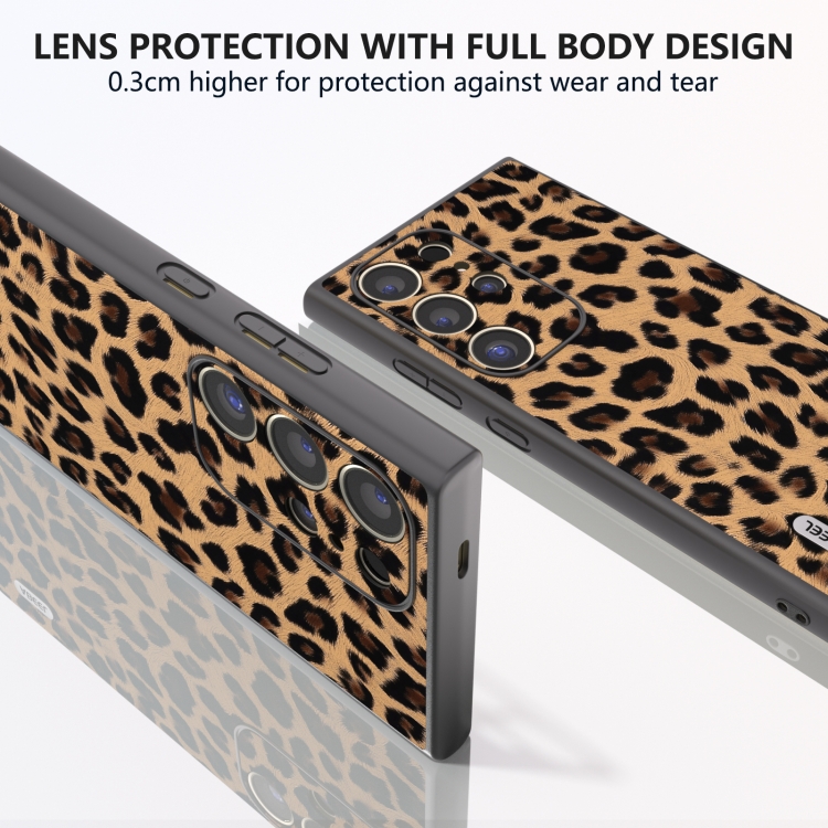 For Samsung Galaxy S24 Ultra 5G ABEEL Black Edge Leopard Phone Case(Leopard Print) For Samsung Galaxy S24 Ultra 5G ABEEL Black Edge Leopard Phone Case(Leopard Print)