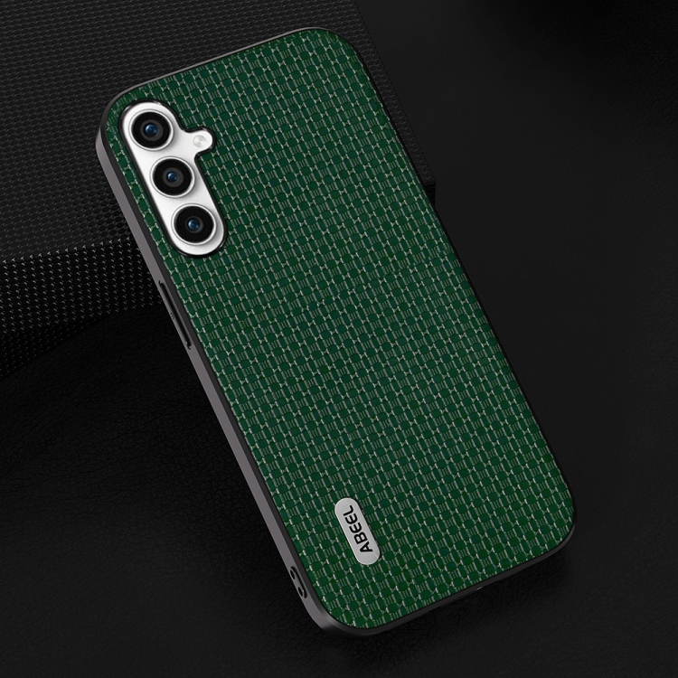 For Samsung Galaxy S23 FE 5G ABEEL Genuine Leather Luxury Black Edge Phone Case(Night Green) For Samsung Galaxy S23 FE 5G ABEEL Genuine Leather Luxury Black Edge Phone Case(Night Green)