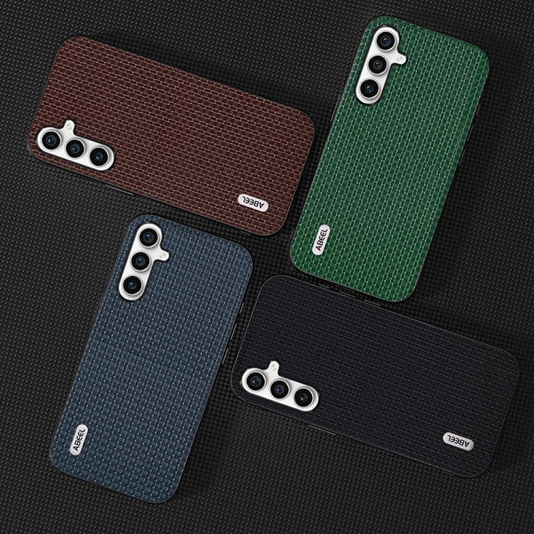 For Samsung Galaxy S23 FE 5G ABEEL Genuine Leather Luxury Black Edge Phone Case(Night Green) For Samsung Galaxy S23 FE 5G ABEEL Genuine Leather Luxury Black Edge Phone Case(Night Green)