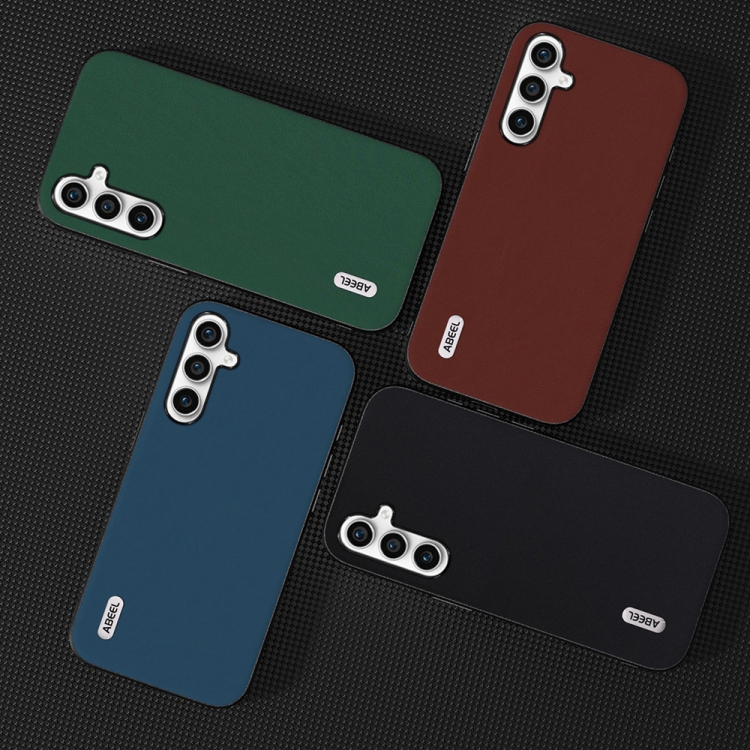 For Samsung Galaxy S23 FE 5G ABEEL Genuine Leather Silky Soft Black Edge Phone Case(Coffee) For Samsung Galaxy S23 FE 5G ABEEL Genuine Leather Silky Soft Black Edge Phone Case(Coffee)