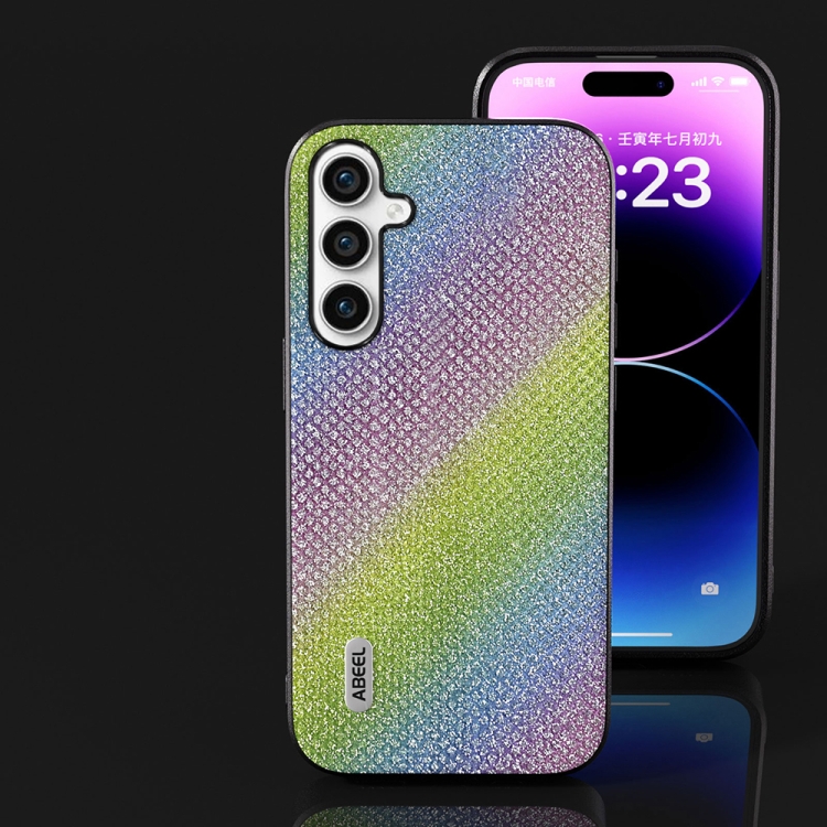 For Samsung Galaxy S23 FE 5G ABEEL Diamond Black Edge Phone Case(Rainbow Diamond) For Samsung Galaxy S23 FE 5G ABEEL Diamond Black Edge Phone Case(Rainbow Diamond)