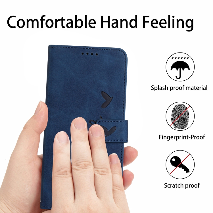 For Samsung Galaxy S23 FE 5G Skin Feel Heart Pattern Leather Phone Case(Blue) For Samsung Galaxy S23 FE 5G Skin Feel Heart Pattern Leather Phone Case(Blue)