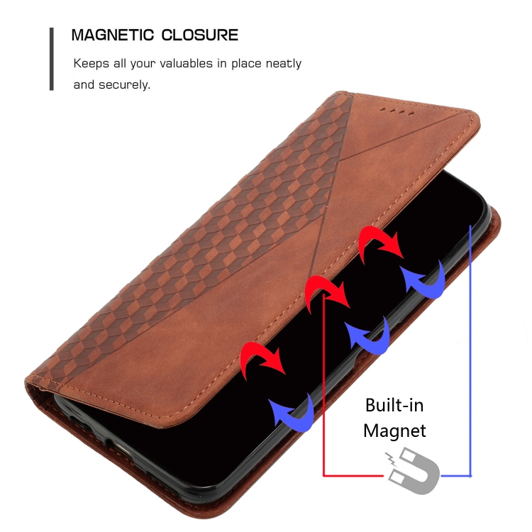 For iPhone 15 Diamond Splicing Skin Feel Magnetic Leather Phone Case(Brown) For iPhone 15 Diamond Splicing Skin Feel Magnetic Leather Phone Case(Brown)