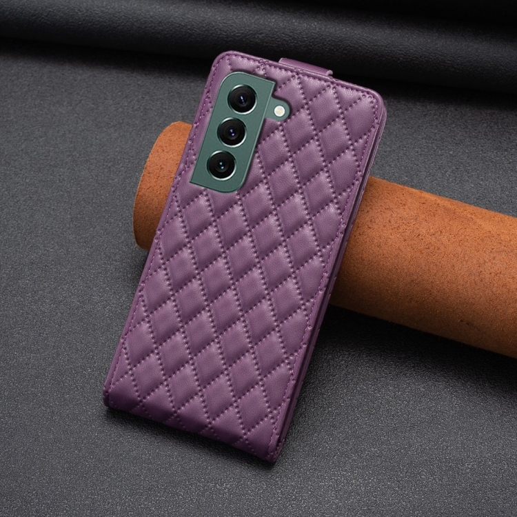 For Samsung Galaxy S22+ 5G Diamond Lattice Vertical Flip Leather Phone Case(Dark Purple) For Samsung Galaxy S22+ 5G Diamond Lattice Vertical Flip Leather Phone Case(Dark Purple)