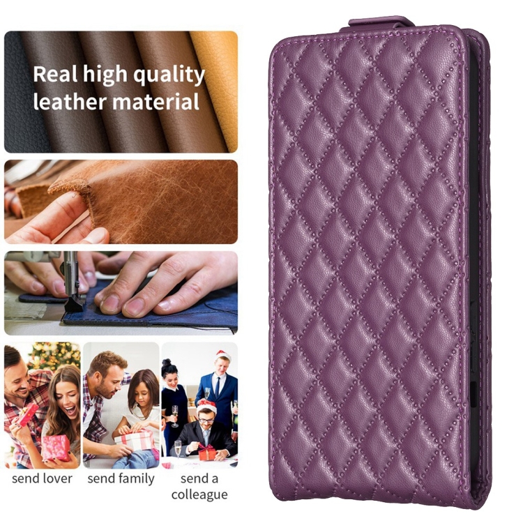 For Samsung Galaxy S23 Ultra 5G Diamond Lattice Vertical Flip Leather Phone Case(Dark Purple) For Samsung Galaxy S23 Ultra 5G Diamond Lattice Vertical Flip Leather Phone Case(Dark Purple)