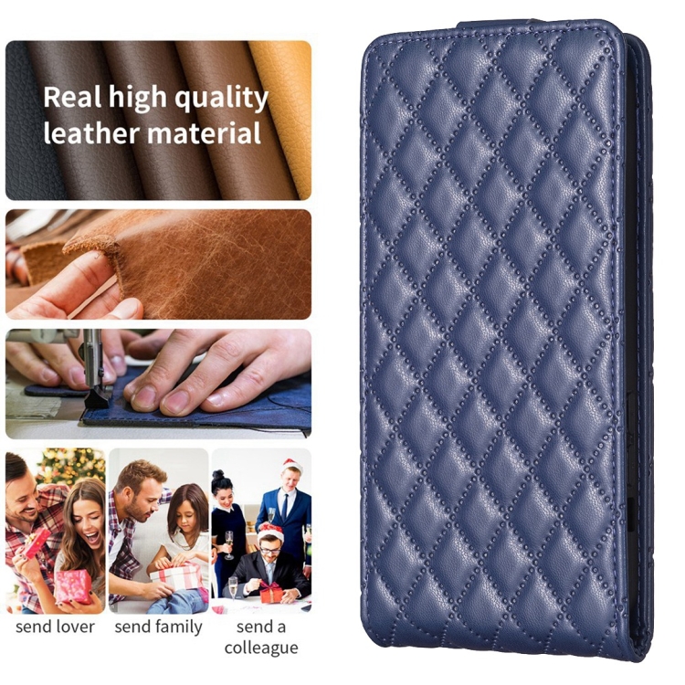 For Samsung Galaxy S23+ 5G Diamond Lattice Vertical Flip Leather Phone Case(Blue) For Samsung Galaxy S23+ 5G Diamond Lattice Vertical Flip Leather Phone Case(Blue)