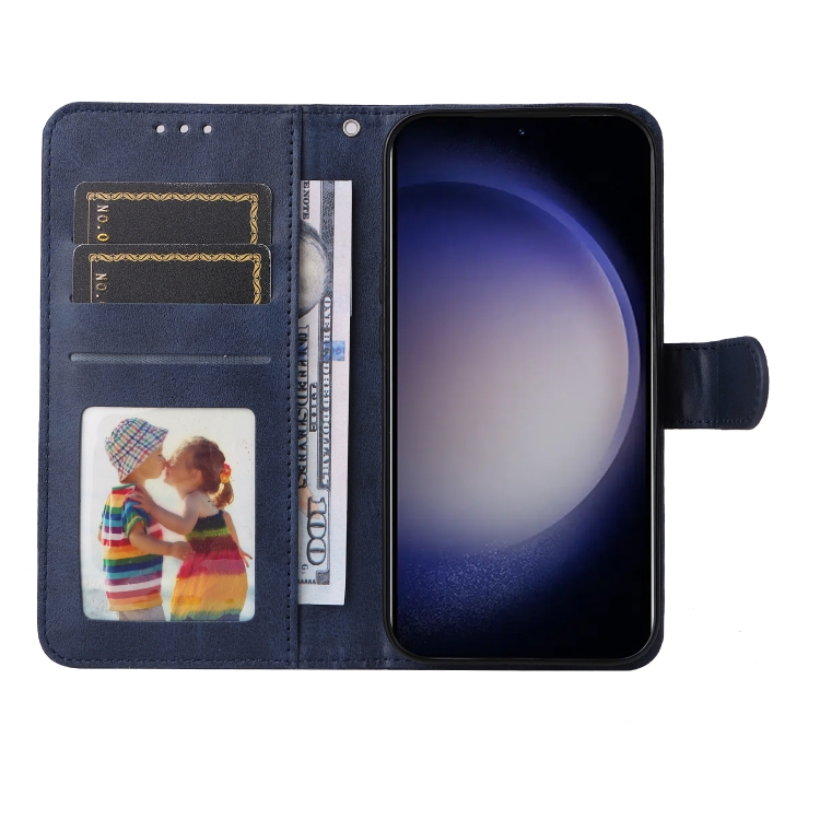 For Samsung Galaxy S24 Classic Calf Texture Flip Leather Phone Case(Blue) For Samsung Galaxy S24 Classic Calf Texture Flip Leather Phone Case(Blue)