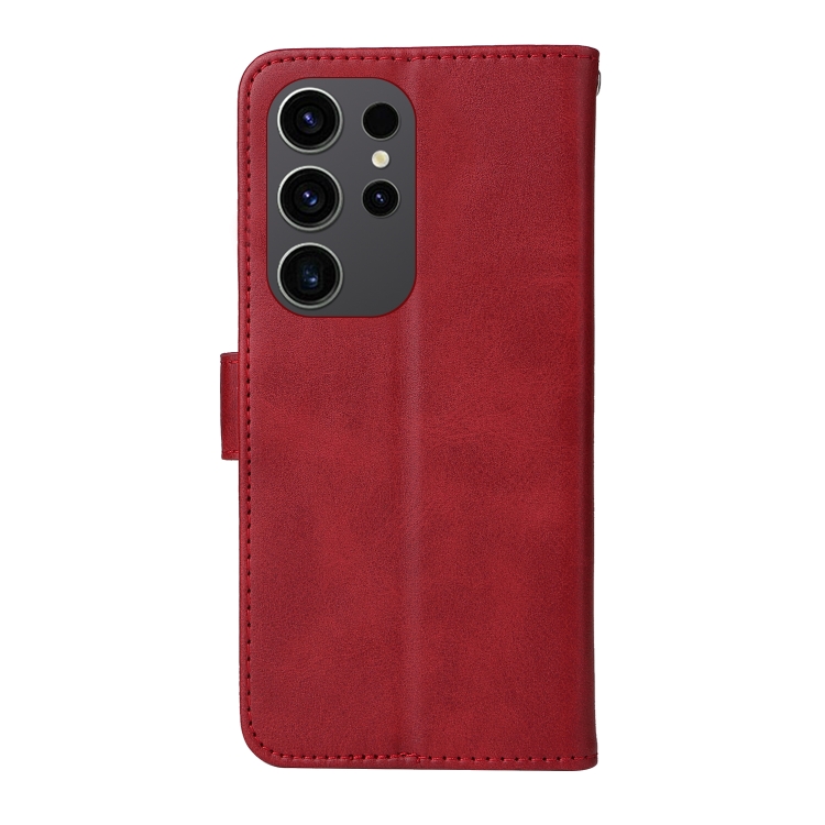 For Samsung Galaxy S24 Ultra Classic Calf Texture Flip Leather Phone Case(Red) For Samsung Galaxy S24 Ultra Classic Calf Texture Flip Leather Phone Case(Red)