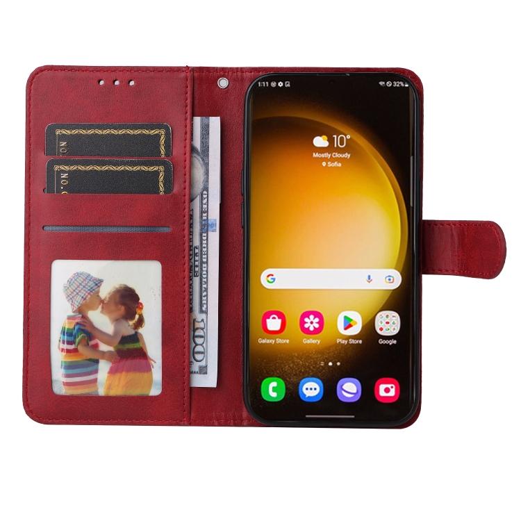 For Samsung Galaxy S24 Ultra Classic Calf Texture Flip Leather Phone Case(Red) For Samsung Galaxy S24 Ultra Classic Calf Texture Flip Leather Phone Case(Red)