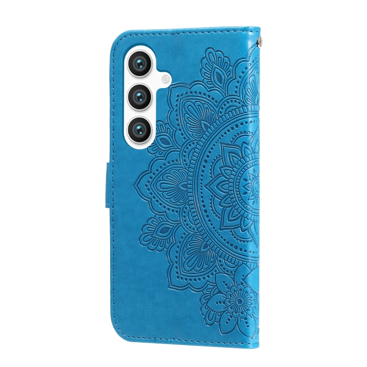 For Samsung Galaxy S24 7-petal Flowers Embossing Leather Phone Case(Blue) For Samsung Galaxy S24 7-petal Flowers Embossing Leather Phone Case(Blue)