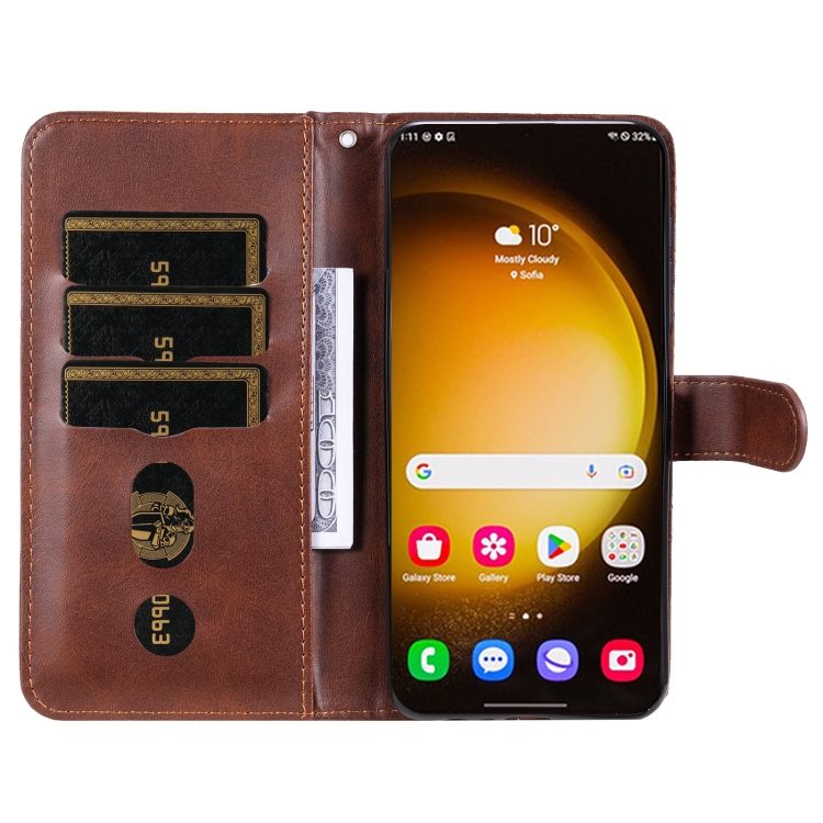 For Samsung Galaxy S24 Ultra Fashion Calf Texture Zipper Leather Phone Case(Brown) For Samsung Galaxy S24 Ultra Fashion Calf Texture Zipper Leather Phone Case(Brown)