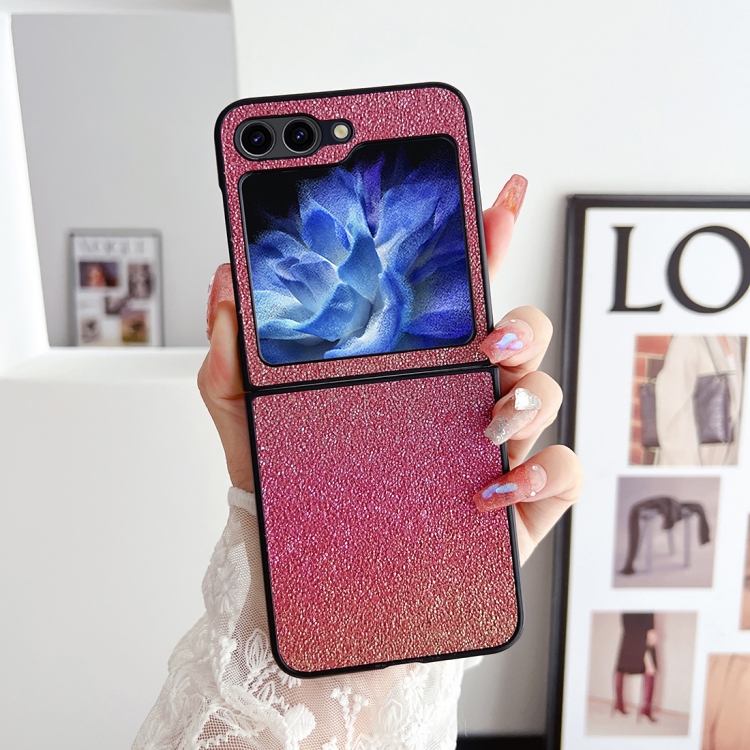 For Samsung Galaxy Z Flip5 Colorful Glitter PC Shockproof Phone Case(Pink)
