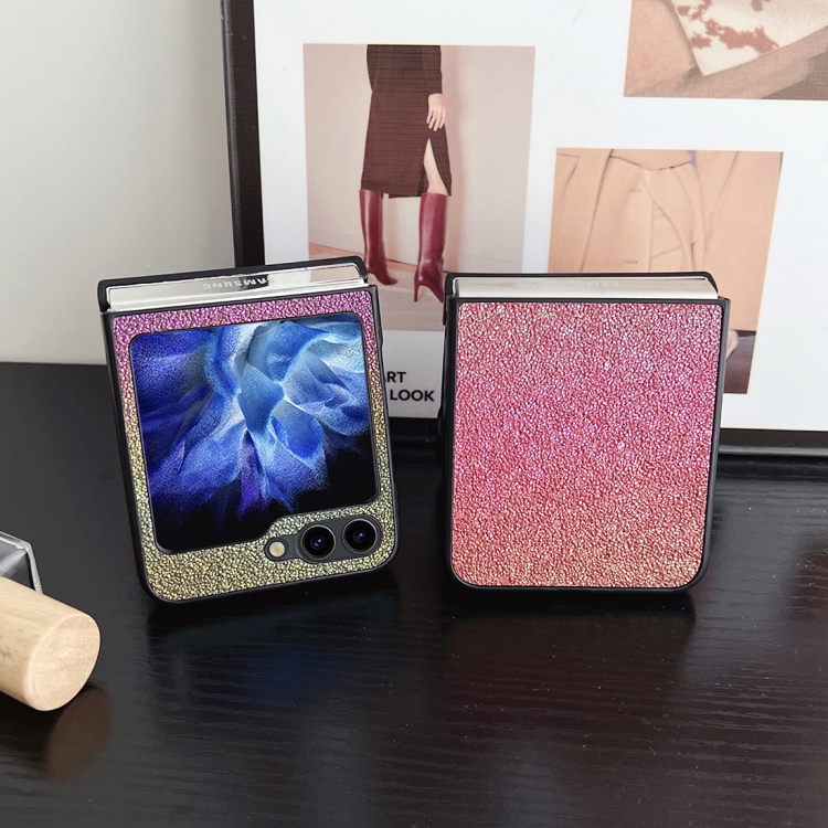 For Samsung Galaxy Z Flip5 Colorful Glitter PC Shockproof Phone Case(Pink)
