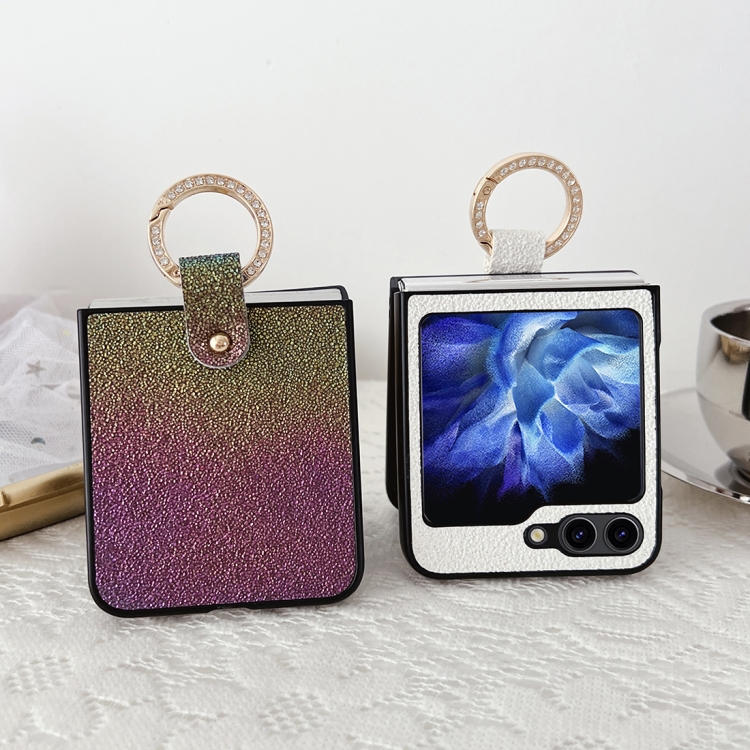 For Samsung Galaxy Z Flip5 Colorful Glitter PC Shockproof Phone Case with Ring Holder(Pink) For Samsung Galaxy Z Flip5 Colorful Glitter PC Shockproof Phone Case with Ring Holder(Pink)