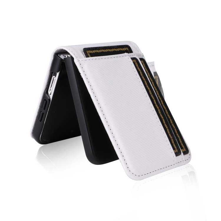 For Samsung Galaxy Z Flip6 Card Slot PU Leather PC Phone Case(White) For Samsung Galaxy Z Flip6 Card Slot PU Leather PC Phone Case(White)