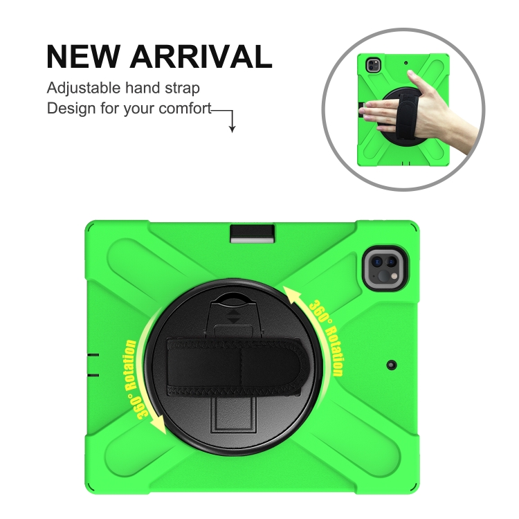 For iPad Pro 12.9 2021 / 2020 Shockproof Colorful Silicone + PC Protective Tablet Case with Holder & Shoulder Strap & Hand Strap & Pen Slot(Green) For iPad Pro 12.9 2021 / 2020 Shockproof Colorful Silicone + PC Protective Tablet Case with Holder & Shoulder Strap & Hand Strap & Pen Slot(Green)
