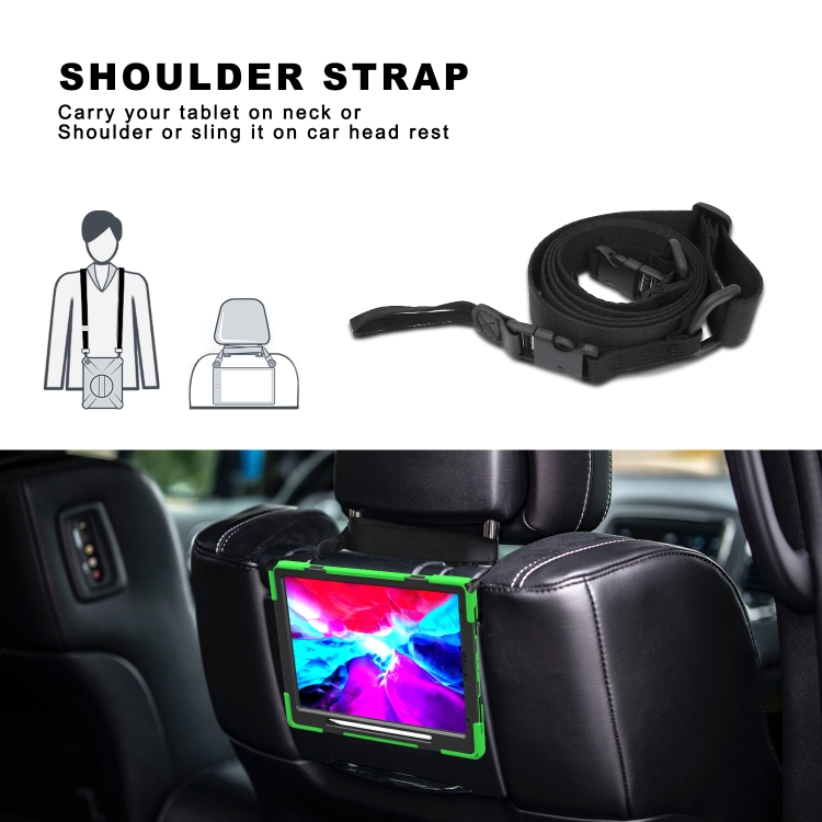 For iPad Pro 12.9 2021 / 2020 Shockproof Colorful Silicone + PC Protective Tablet Case with Holder & Shoulder Strap & Hand Strap & Pen Slot(Green) For iPad Pro 12.9 2021 / 2020 Shockproof Colorful Silicone + PC Protective Tablet Case with Holder & Shoulder Strap & Hand Strap & Pen Slot(Green)