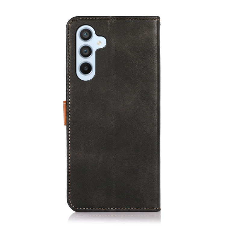 For Samsung Galaxy S24 5G KHAZNEH Dual-color Cowhide Texture Flip Leather Phone Case(Black) For Samsung Galaxy S24 5G KHAZNEH Dual-color Cowhide Texture Flip Leather Phone Case(Black)