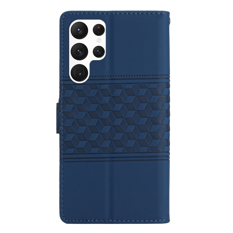 For Samsung Galaxy S24 Ultra 5G Diamond Embossed Skin Feel Leather Phone Case(Dark Blue) For Samsung Galaxy S24 Ultra 5G Diamond Embossed Skin Feel Leather Phone Case(Dark Blue)