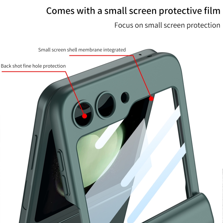 For Samsung Galaxy Z Flip5 GKK Integrated Magnetic Full Coverage Folding Phone Case(Orange) For Samsung Galaxy Z Flip5 GKK Integrated Magnetic Full Coverage Folding Phone Case(Orange)