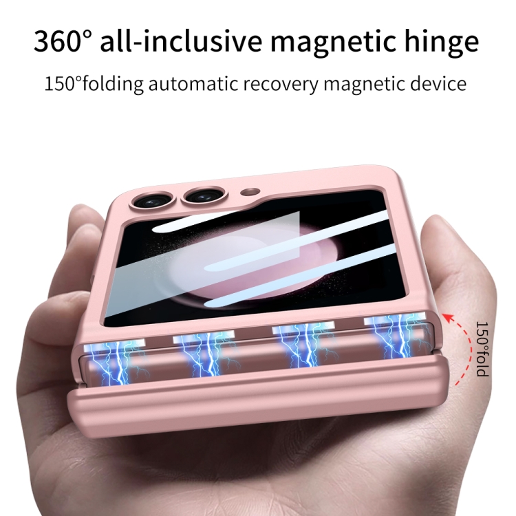 For Samsung Galaxy Z Flip5 GKK Integrated Magnetic Full Coverage Folding Phone Case(Orange) For Samsung Galaxy Z Flip5 GKK Integrated Magnetic Full Coverage Folding Phone Case(Orange)