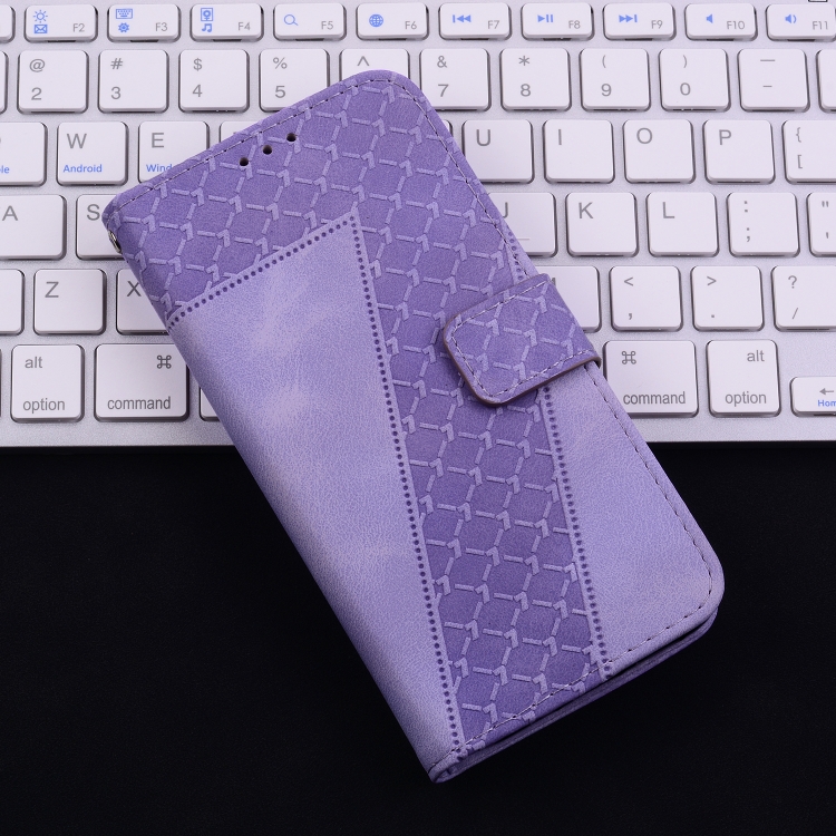 For iPhone 16 Pro Seven-shaped Embossed Leather Phone Case(Purple) For iPhone 16 Pro Seven-shaped Embossed Leather Phone Case(Purple)