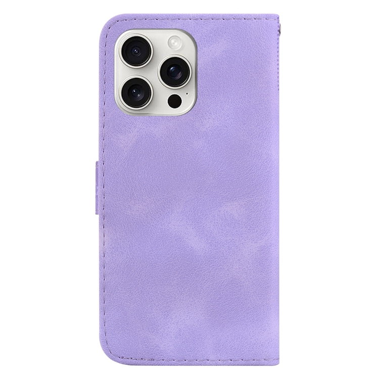 For iPhone 16 Pro Seven-shaped Embossed Leather Phone Case(Purple) For iPhone 16 Pro Seven-shaped Embossed Leather Phone Case(Purple)