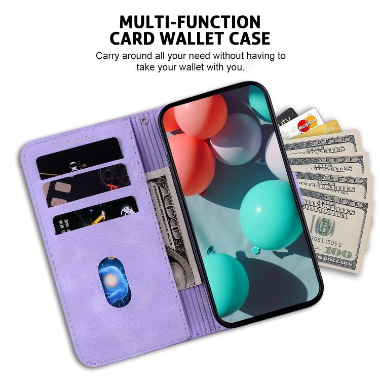 For iPhone 16 Pro Seven-shaped Embossed Leather Phone Case(Purple) For iPhone 16 Pro Seven-shaped Embossed Leather Phone Case(Purple)