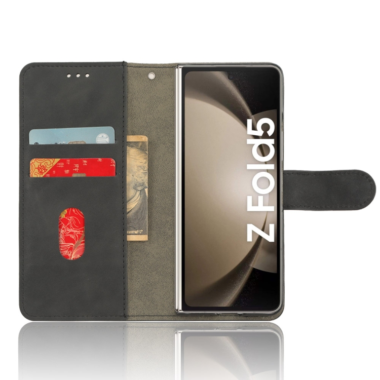 For Samsung Galaxy Z Fold5 Skin Feel Magnetic Flip Leather Phone Case(Black) For Samsung Galaxy Z Fold5 Skin Feel Magnetic Flip Leather Phone Case(Black)