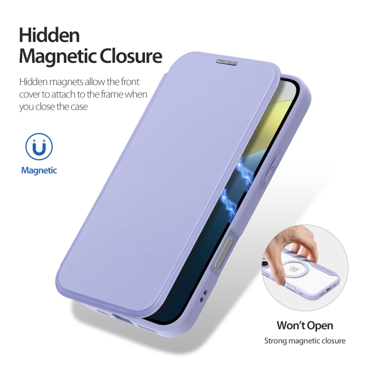 For iPhone 16 Plus DUX DUCIS Skin X Pro Series Magsafe PC + TPU Phone Leather Case(Purple) For iPhone 16 Plus DUX DUCIS Skin X Pro Series Magsafe PC + TPU Phone Leather Case(Purple)