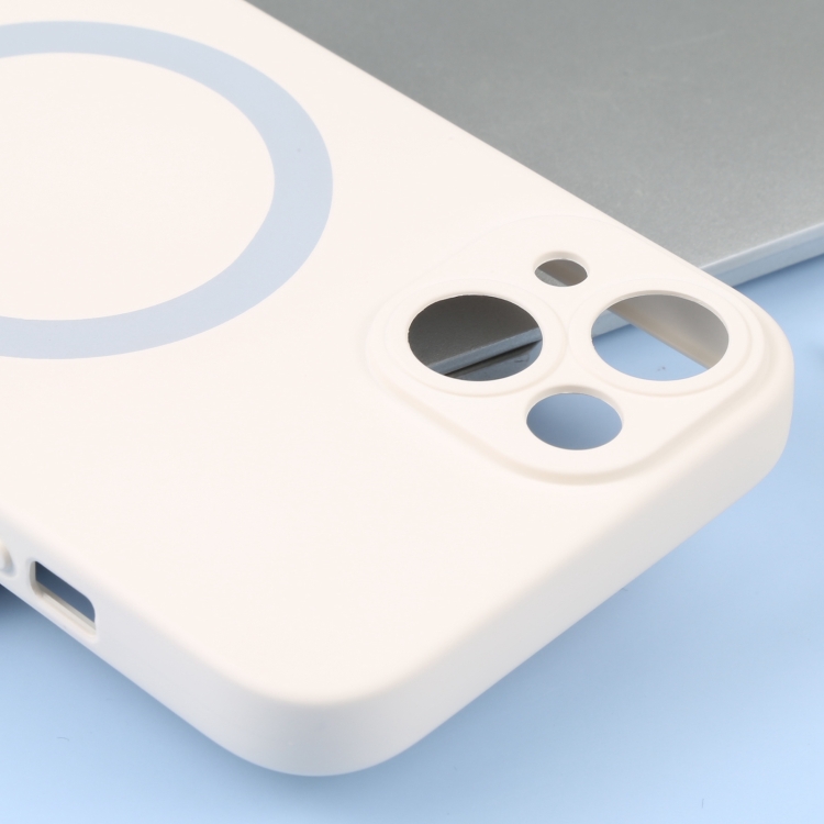 For iPhone 15 Liquid Silicone Magsafe Phone Case(White)