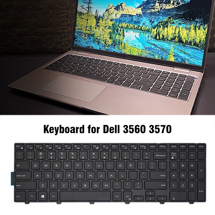 Versión de EE. UU. Teclado de computadora portátil White Word para Dell 3560 3570 (negro) - 3
