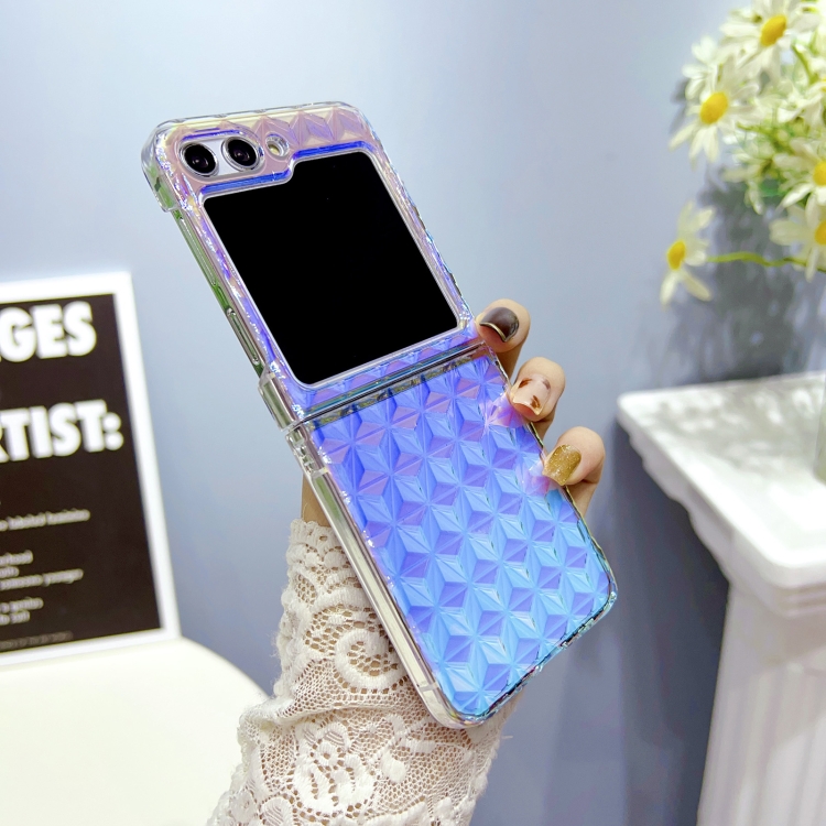 For Samsung Galaxy Z Flip5 Colorful Diamond Texture PC Phone Case(Gradient Pink Blue) For Samsung Galaxy Z Flip5 Colorful Diamond Texture PC Phone Case(Gradient Pink Blue)