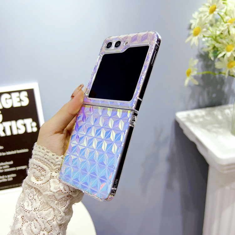 For Samsung Galaxy Z Flip5 Colorful Diamond Texture PC Phone Case(Gradient Pink Blue) For Samsung Galaxy Z Flip5 Colorful Diamond Texture PC Phone Case(Gradient Pink Blue)